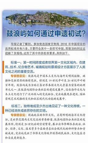 鼓浪嶼拿到“申遺入場(chǎng)券” 本月底前送報(bào)送審核